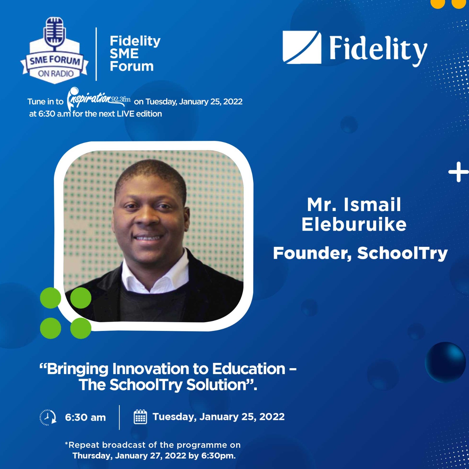 SchoolTry founder Talks ON FIDELITY SME