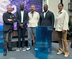 From left to right; Head of Accelerate Epicenter; Mr. Jack, Senior Special Adviser to the Oyo State Governor on ICT and E-Governance; Mr. Adebayo Akande, Partner Head of Advisory Epicenter; Mr. Edgar Luczak, SchoolTry's CEO, Mr. Ismail Eleburuike, Global Head of Strategic Partnerships; Miss Carlotta Falk.