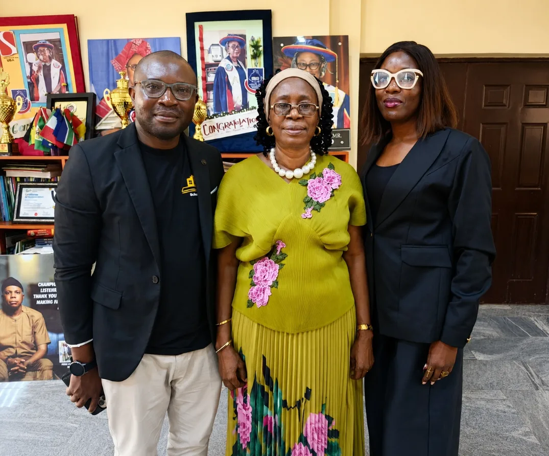The Dean of Law, Prof Akhigbe, with his former student and facilitator of the partnership, Osaretin Precious during the visit. Osaretin Precious is the Head, Human Resources of SchoolTry Limited, Abuja.